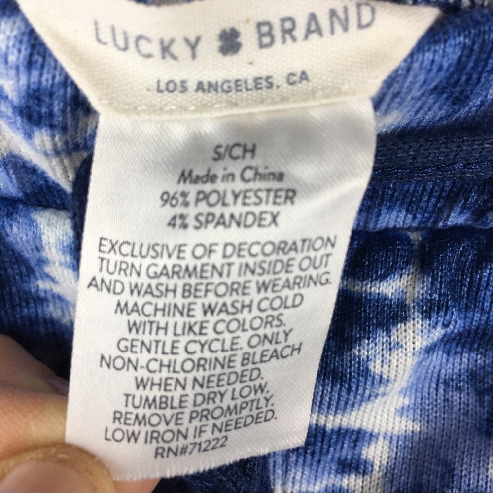 Lucky Brand Women's Blue White Tie Dye Lounge Pants Size S - Picture 2 of 6